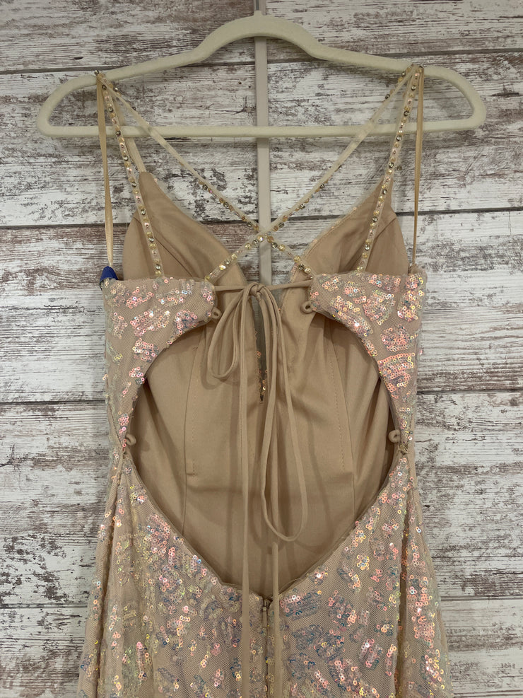 TAN SPARKLY LONG DRESS (NEW)