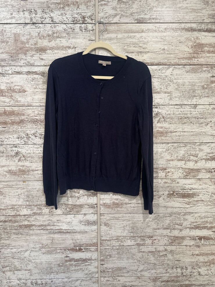 NAVY BUTTON UP CARDIGAN
