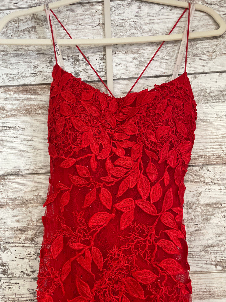 RED/FLORAL MERMAID GOWN