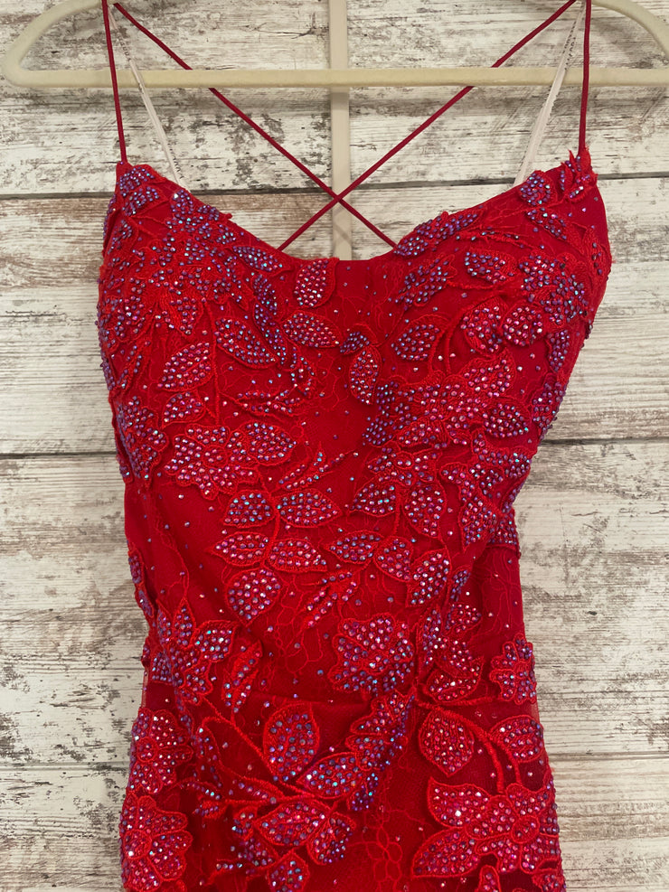 RED SPARKLY MERMAID GOWN