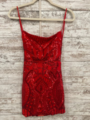 RED SPARKLY SHORT DRESS