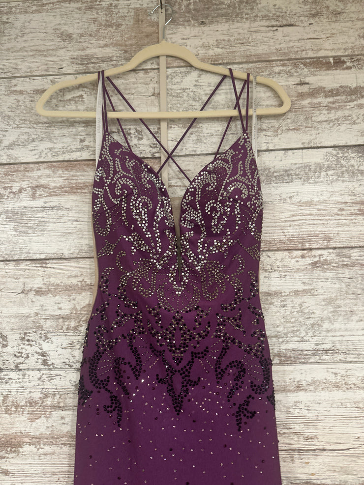 PURPLE SPARKLY LONG DRESS -NEW