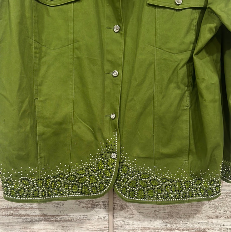 GREEN W/RHINESTONES JACKET-NEW