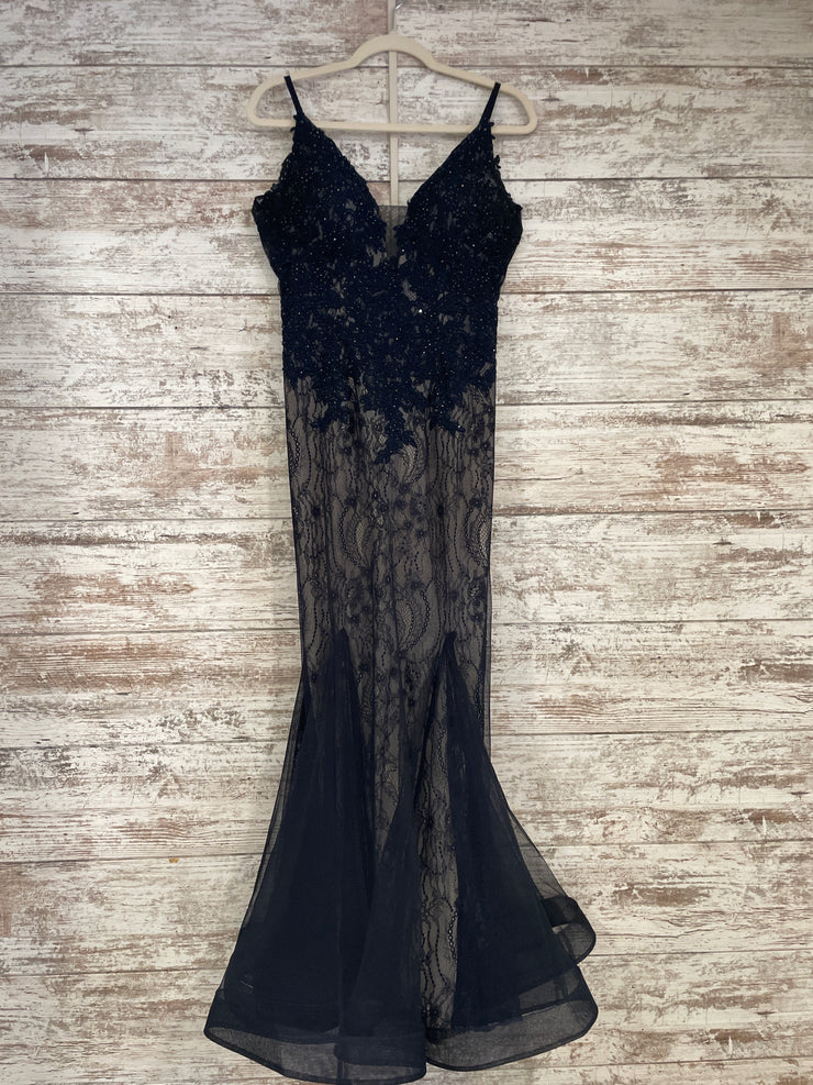 NAVY/NUDE LACE MERMAID GOWN