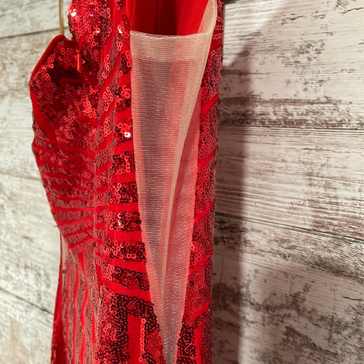 RED SPARKLY MERMAID GOWN