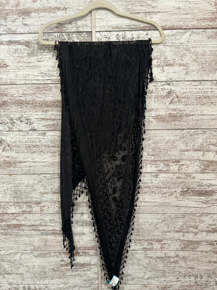 BLACK BEADED ENDS SCARF