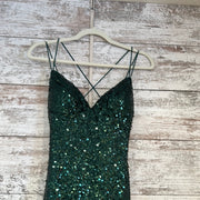 GREEN SEQUIN LONG DRESS