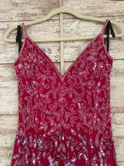 PINK BEADED LONG DRESS (NEW)