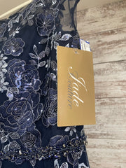 NAVY/FLORAL ALINE GOWN-NEW$650