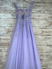 LAVENDER/FLORAL A LINE GOWN