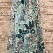 BLUE/FLORAL SEQUIN LONG DRESS