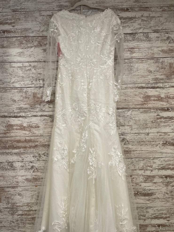 WHITE/FLORAL WEDDING GOWN-NEW