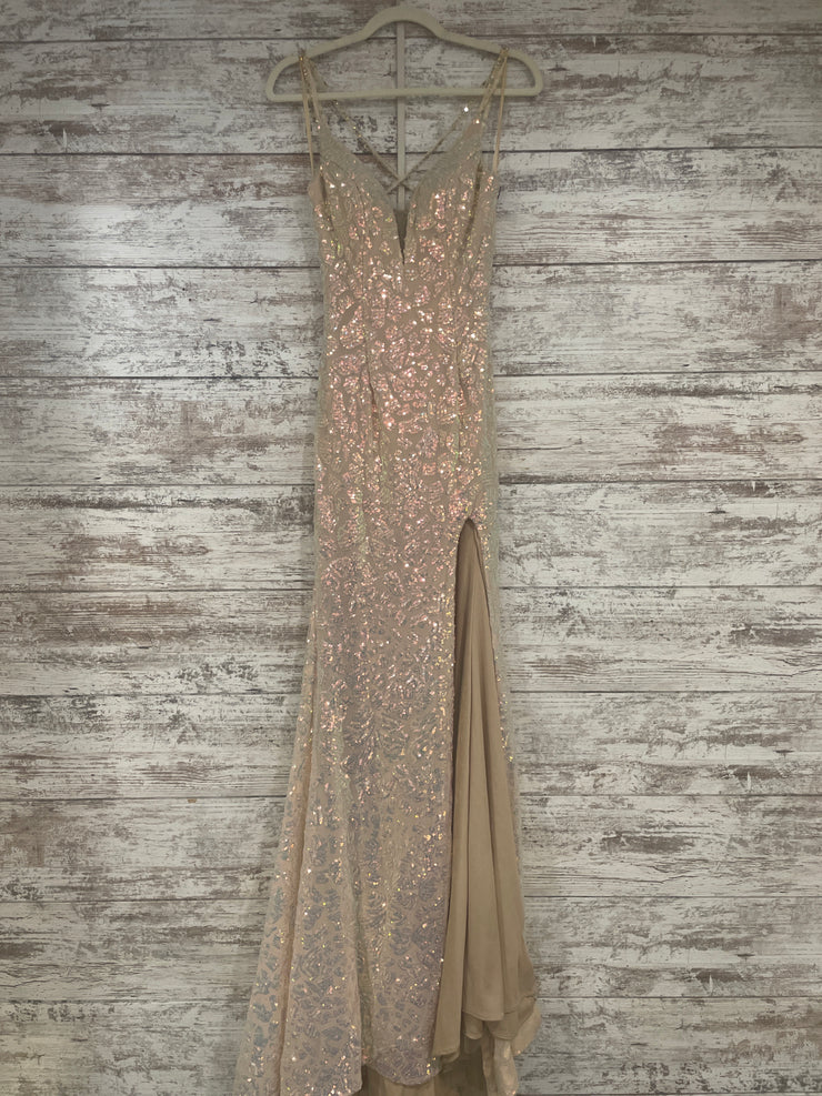 TAN SPARKLY LONG DRESS (NEW)