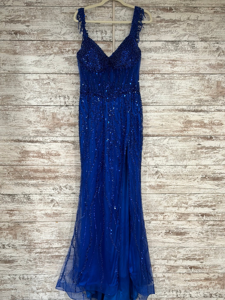 ROYAL BLUE SPARKLY LONG DRESS