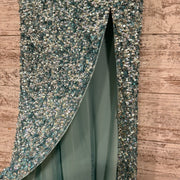 BLUE FULL SEQUIN LONG DRESS