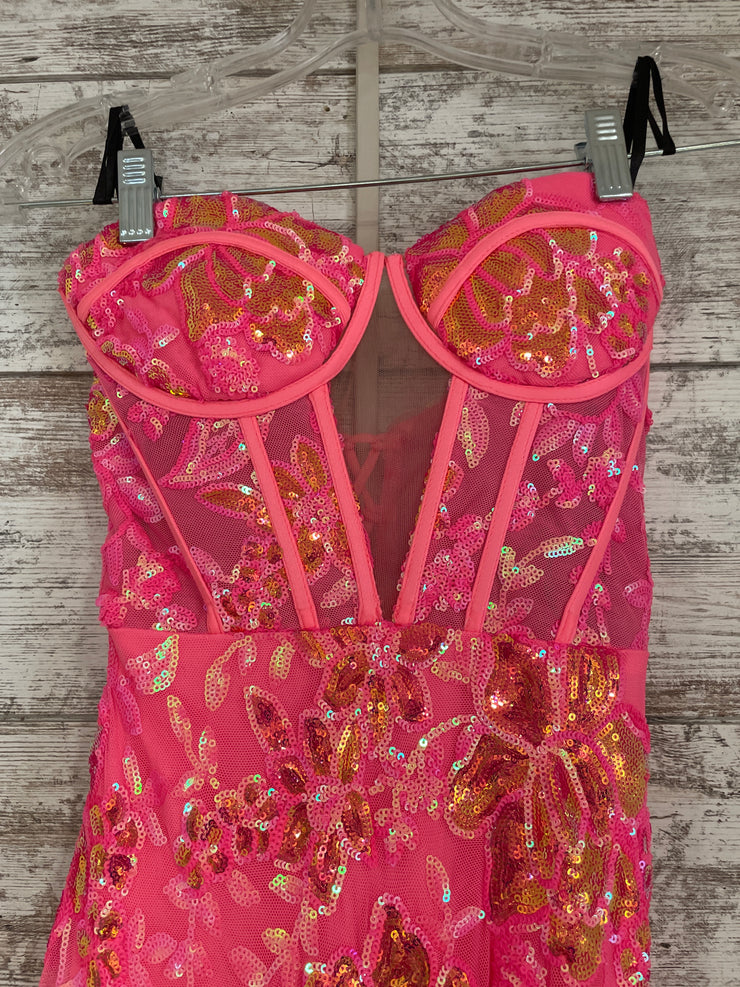 PINK SPARKLY LONG DRESS (NEW)