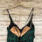 GREEN/BLACK FLORAL MERMAID