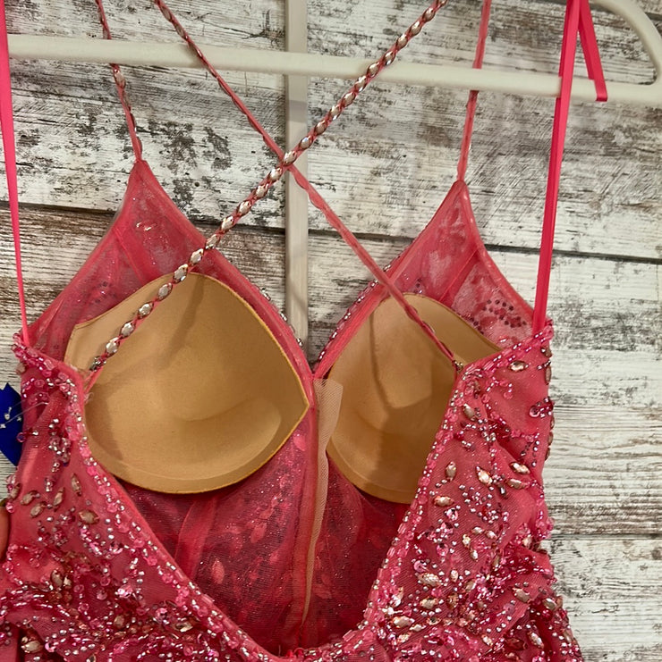 PINK SPARKLY A LINE GOWN