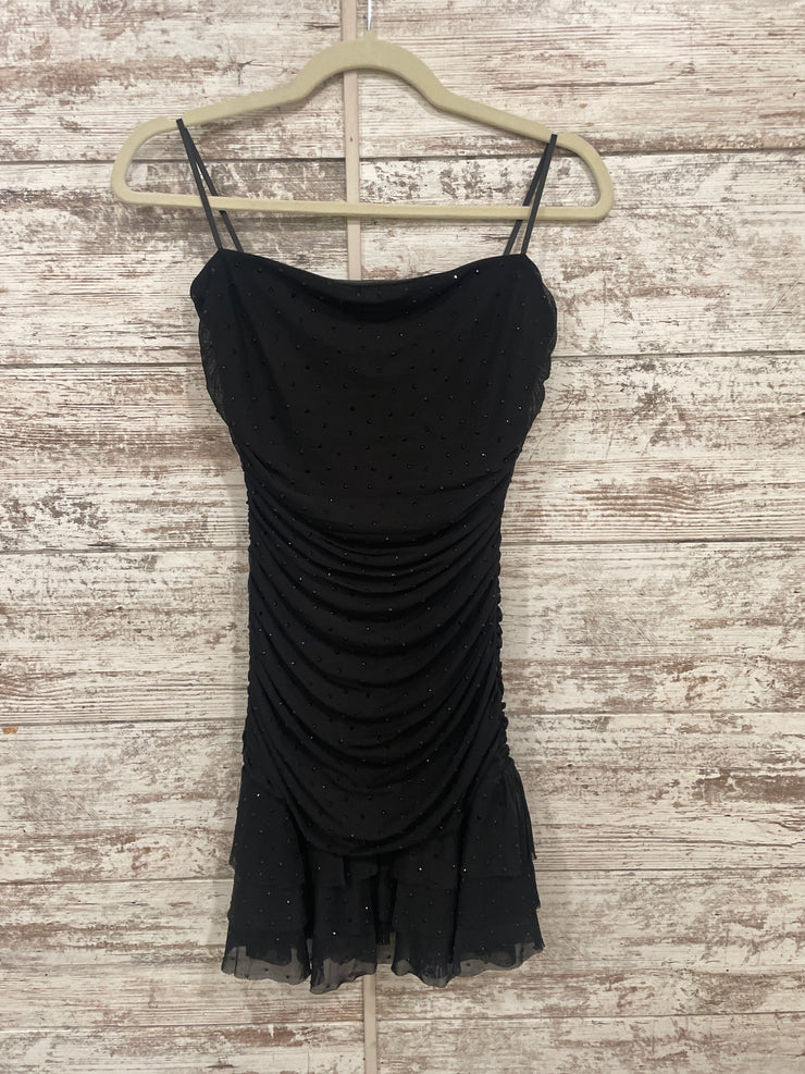 BLACK SPARKLY SHORT DRESS