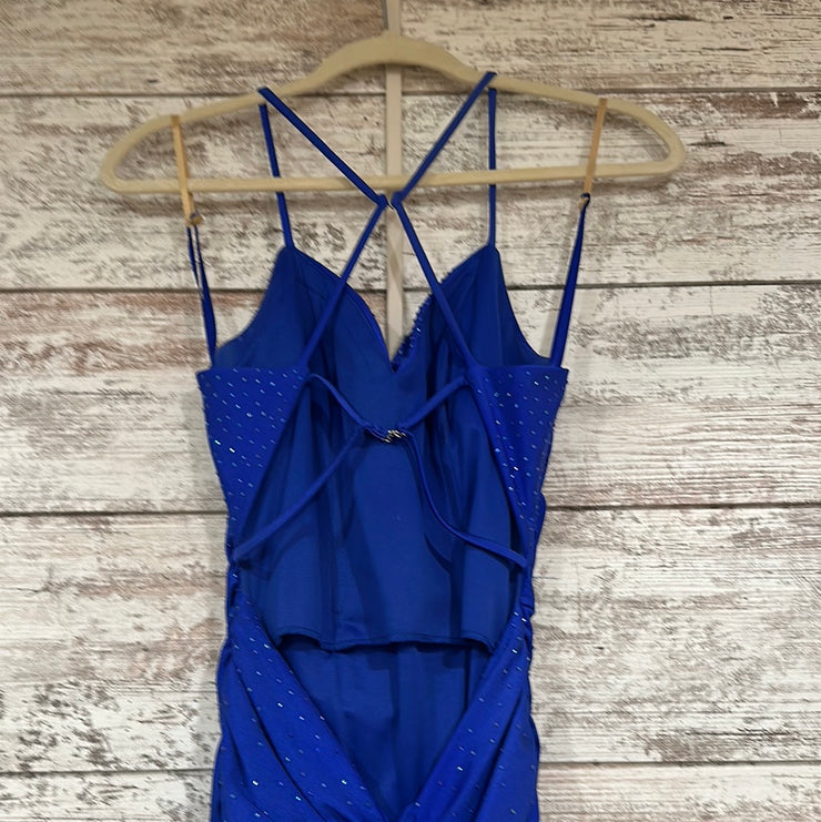 ROYAL BLUE LONG EVENING GOWN