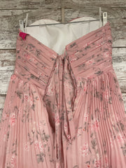 PINK/FLORAL PLEATED A LINE-NEW