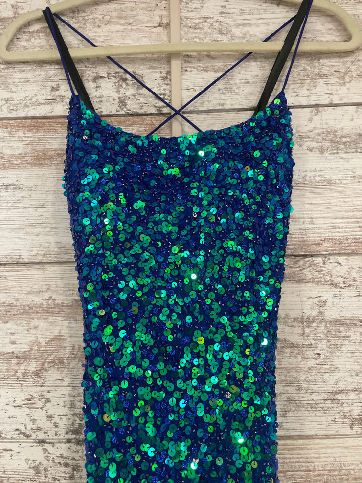 ROYAL BLUE SEQUIN DRESS (NEW)