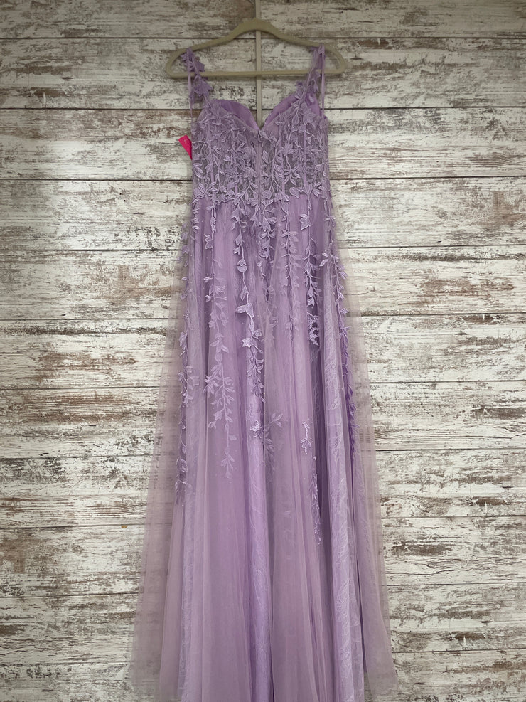 LAVENDER/FLORAL A LINE GOWN