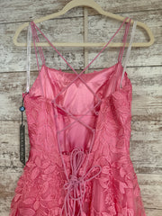 PINK/FLORAL A LINE GOWN (NEW)