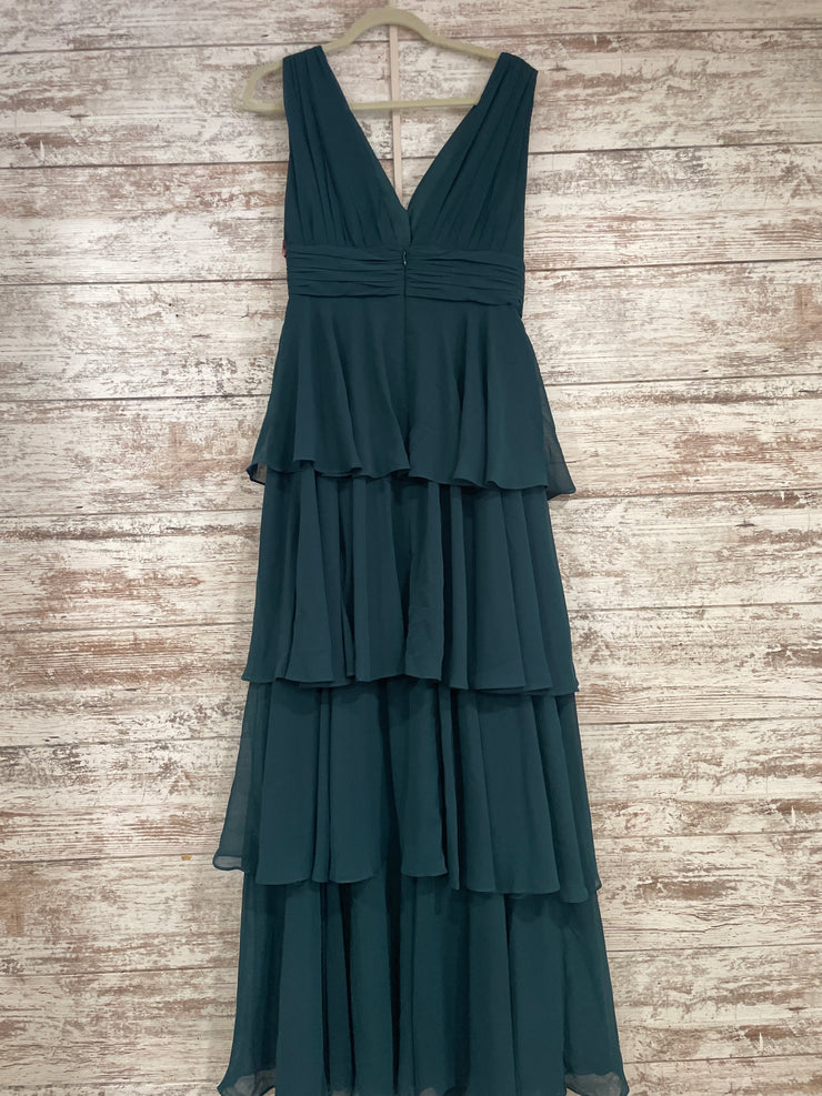 GREEN LAYERED LONG DRESS (NEW)