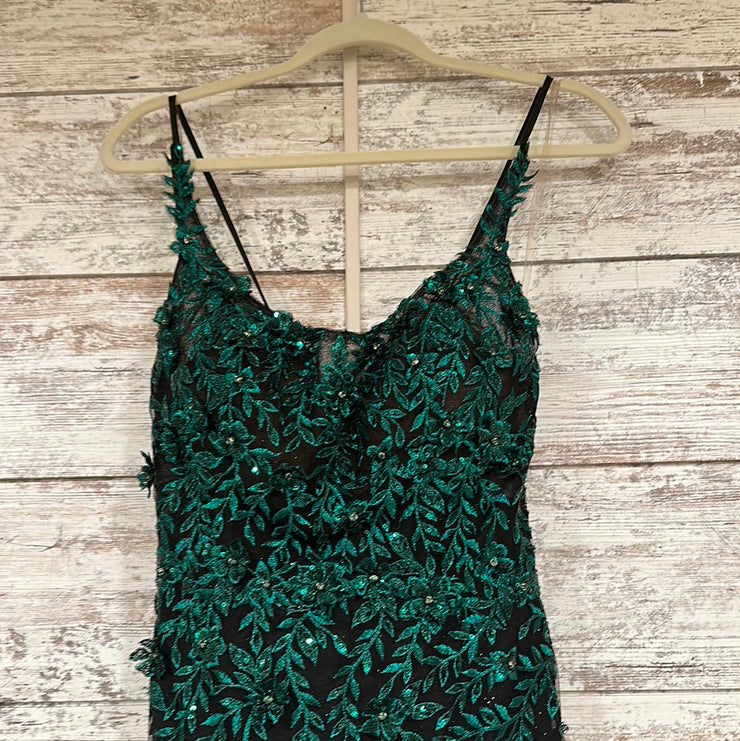 GREEN/BLACK FLORAL MERMAID