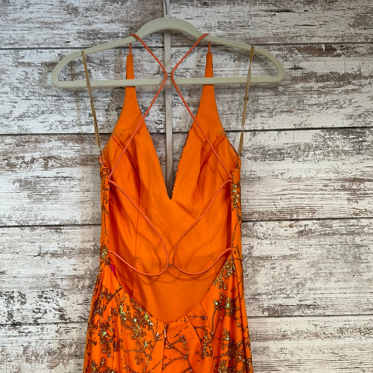 ORANGE/GOLD LONG DRESS