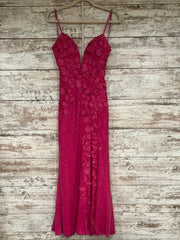 PINK/FLORAL SPARKLY LONG DRESS