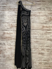 BLACK BEADED LONG DRESS (NEW)