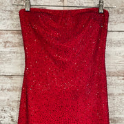 RED SPARKLY LONG EVENING GOWN