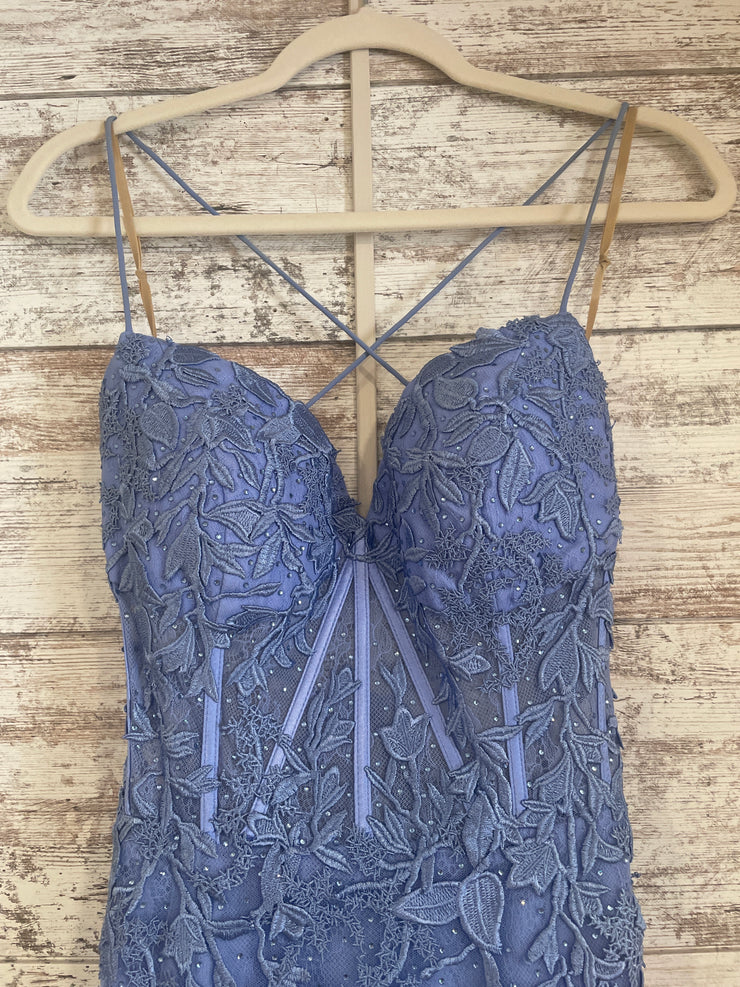 BLUE/FLORAL LONG DRESS