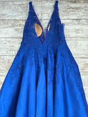 ROYAL BLUE A LINE GOWN