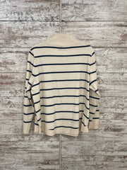 IVORY/BLUE 1/2 ZIP TOP $99
