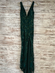 GREEN SPARKLY LONG DRESS