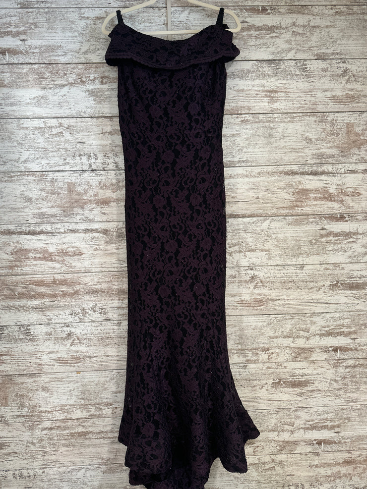 PURPLE/BLACK LACE MERMAID GOWN