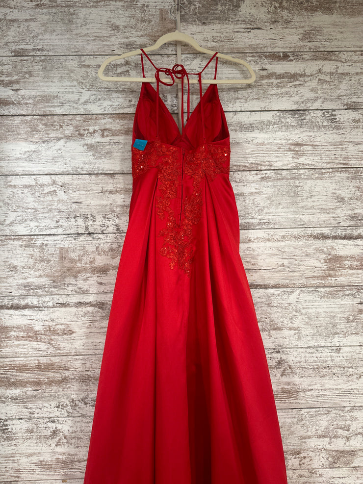 RED A LINE GOWN