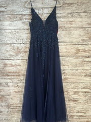 NAVY A LINE GOWN