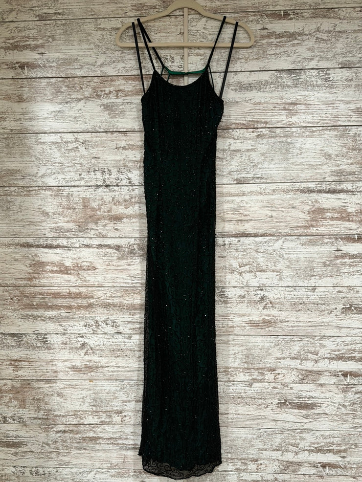 GREEN SEQUIN LONG EVENING GOWN