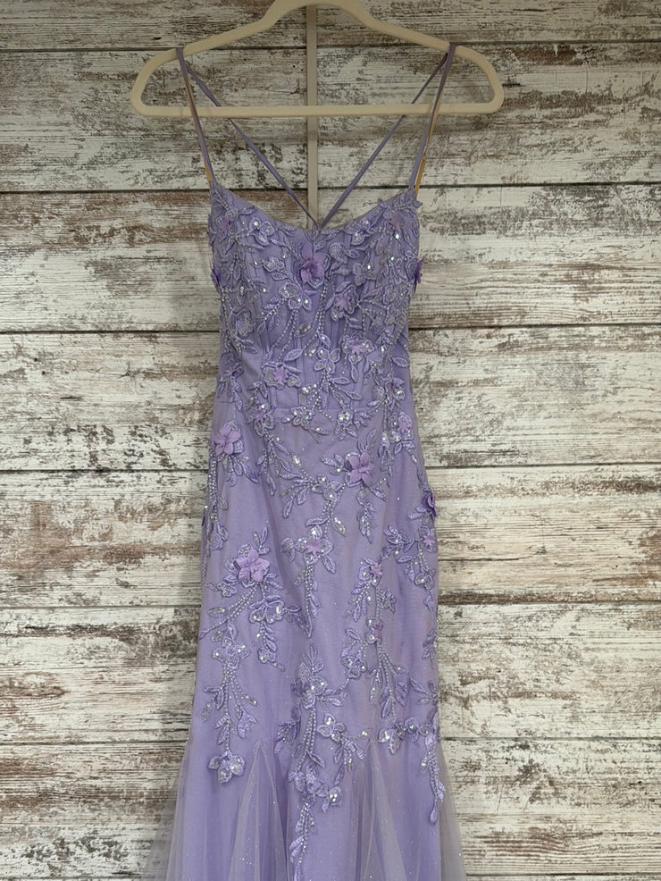 LAVENDER/FLORAL MERMAID GOWN