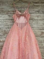 PINK SPARKLY A LINE GOWN