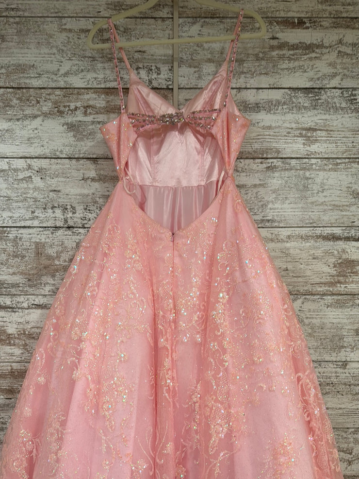 PINK SPARKLY A LINE GOWN