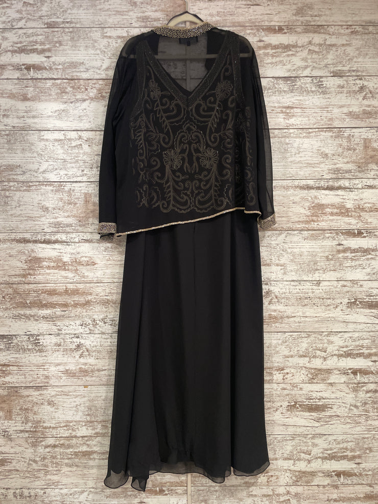BLACK/GOLD 2 PC. LONG DRESS SE