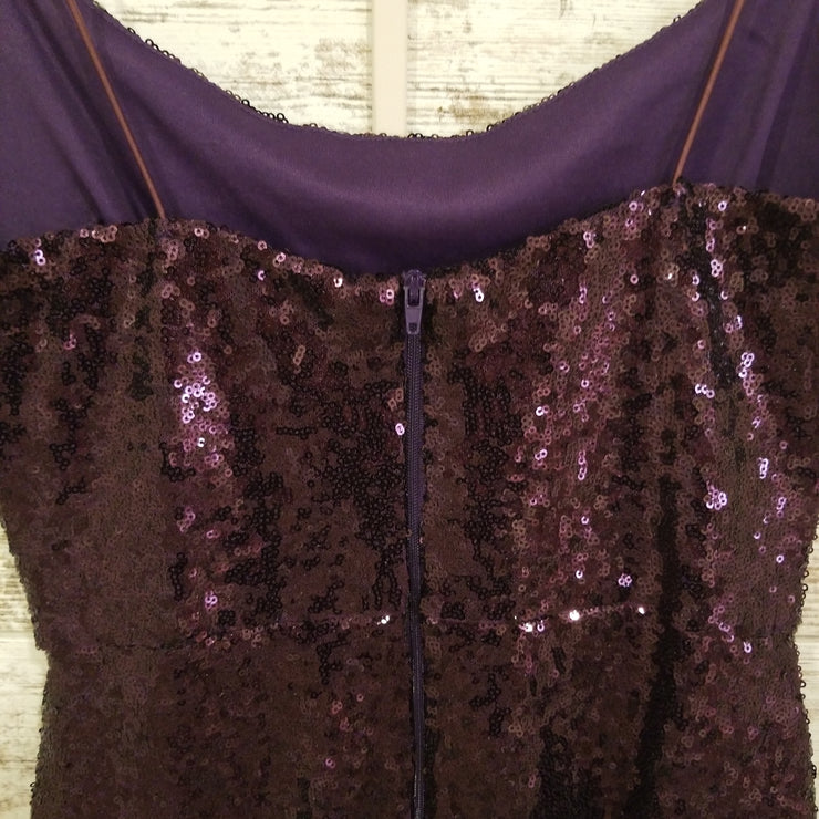 PURPLE SEQUIN SHORT DRESS-NEW
