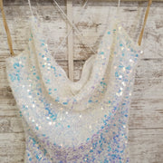 WHITE SPARKLY SHORT DRESS