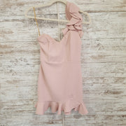 PINK ONE SHOULDER SHORT DRESS