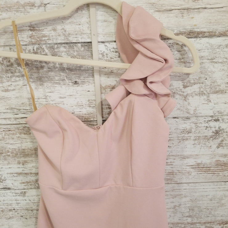 PINK ONE SHOULDER SHORT DRESS